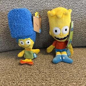 2 pack Bark Box The Simpsons Rare Dog Toy Marge Bart Squeaker XS/S